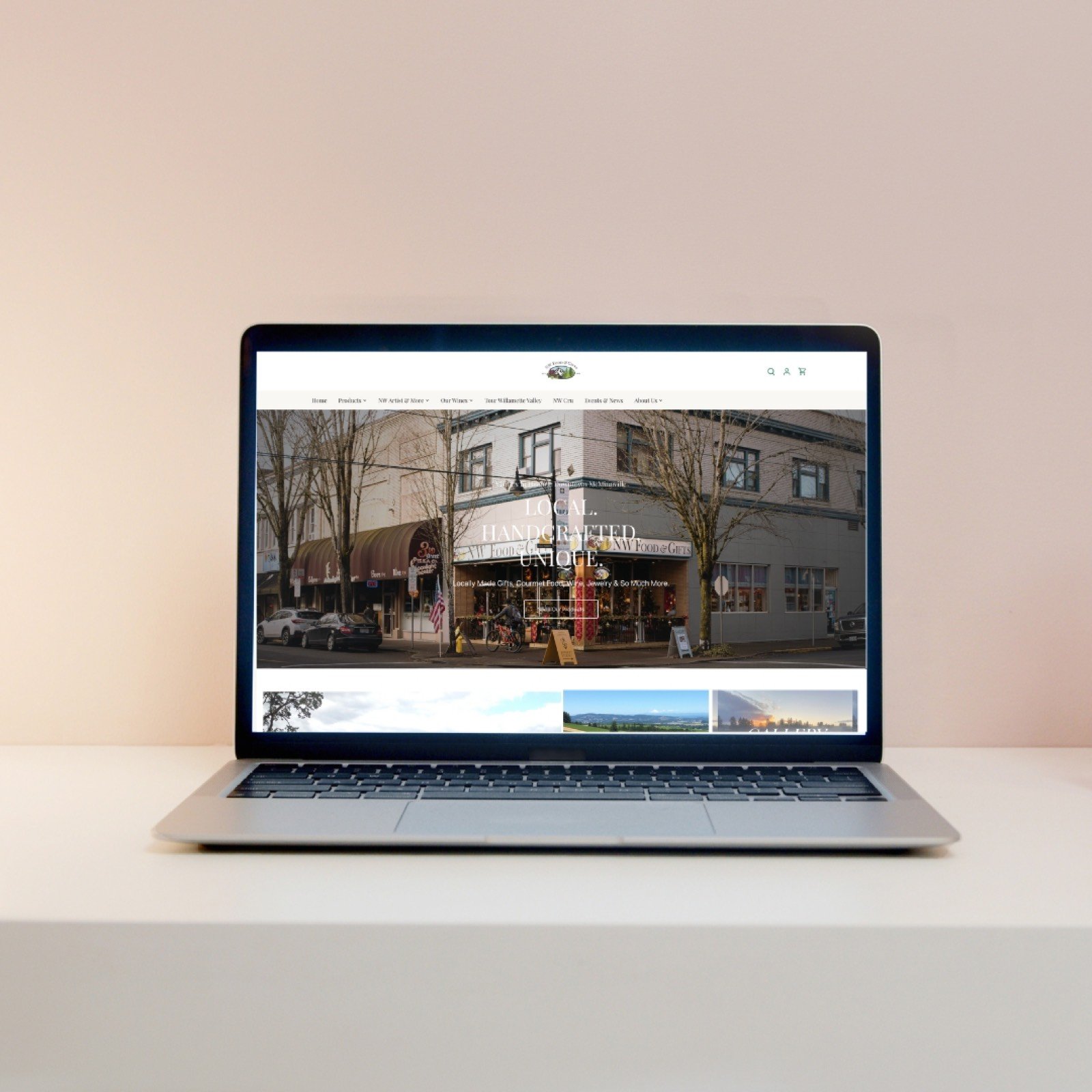 NW Food & Gifts store on a laptop