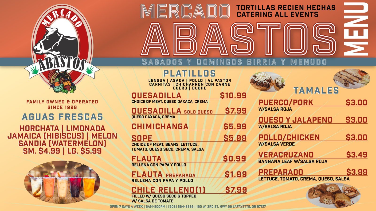 Abastos menu design