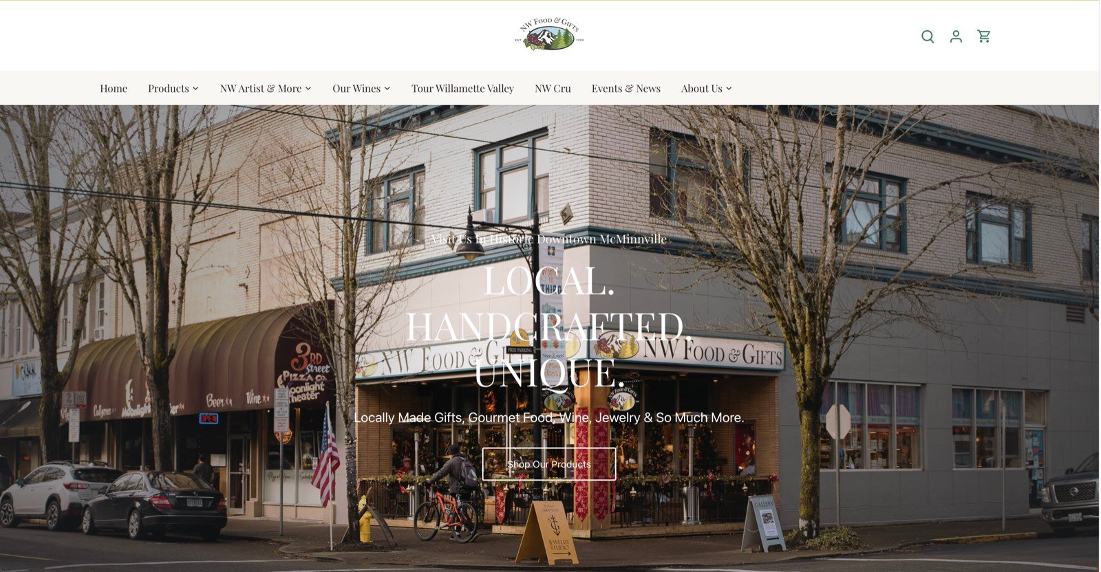 NW Food & Gifts website